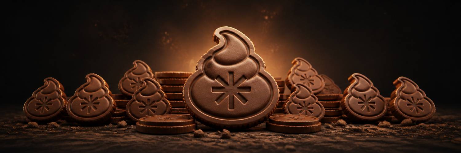 A collection of poop-shaped meme coins